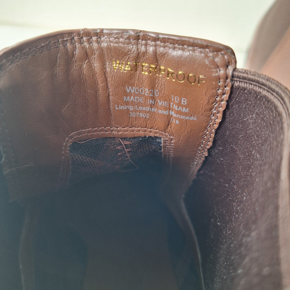 Cole Haan Waterproof Brown Leather Newburg Chelsea Boots Booties - Picture 12 of 13